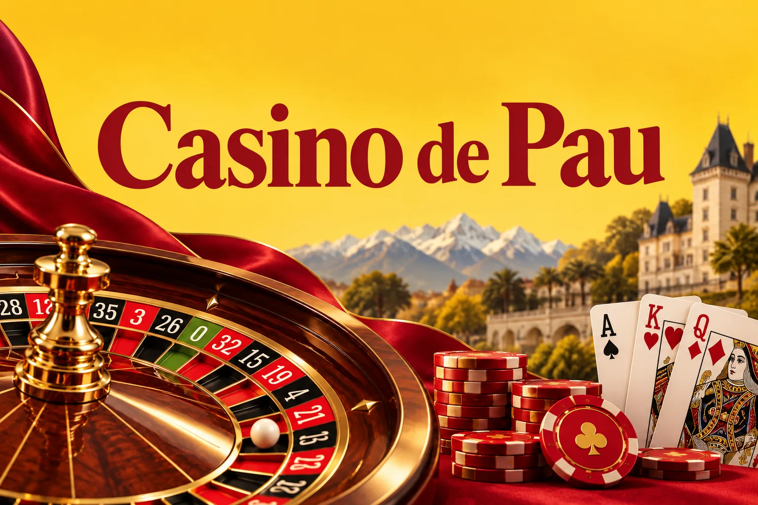 Bandeau du Casino de Pau en ligne avec le bonus de 500 € et 200 tours gratuits